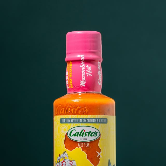 Bottle of Calisto&rsquo;s Mozambican Peri-Peri hot sauce